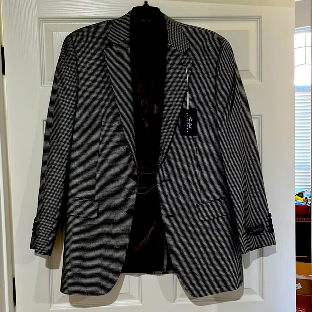 Ralph Lauren black and grey silk and wool. NWT.